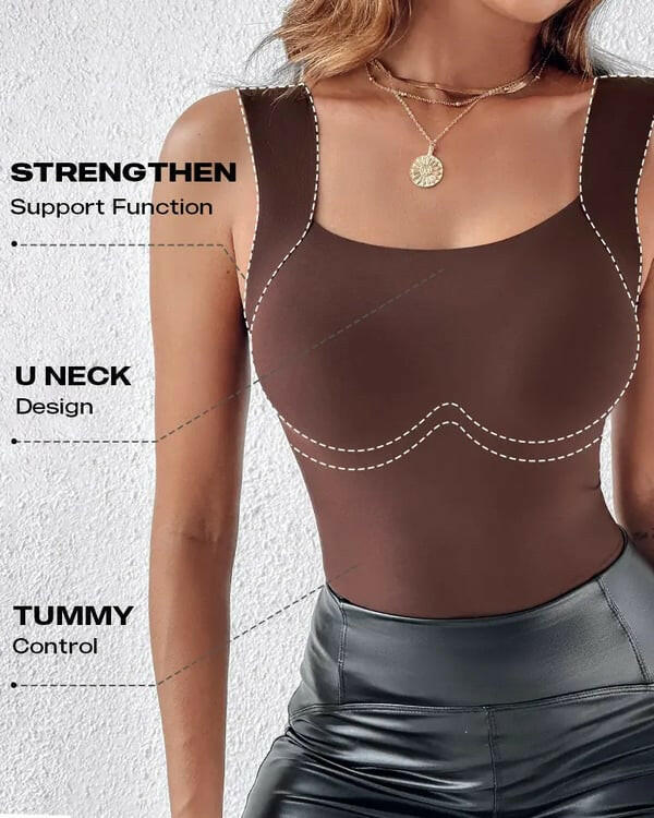 📢📢53%  OFF !! ⏰Women’s U-Neck Thermal Tank with Built-In Bra – Warm, Supportive & Braless Comfort ❄️❤️