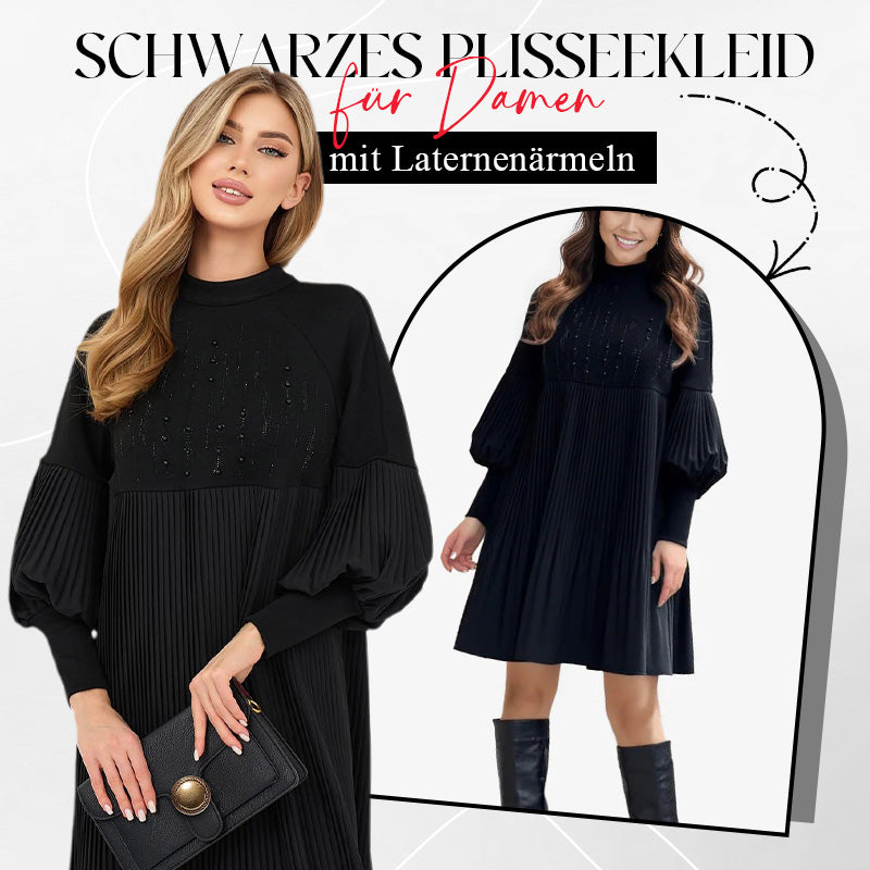 🎁💓2025 New Design 50% OFF🍁Women's Plus Size Lantern Sleeve Stand Collar Dress