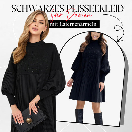 🎁💓2025 New Design 50% OFF🍁Women's Plus Size Lantern Sleeve Stand Collar Dress