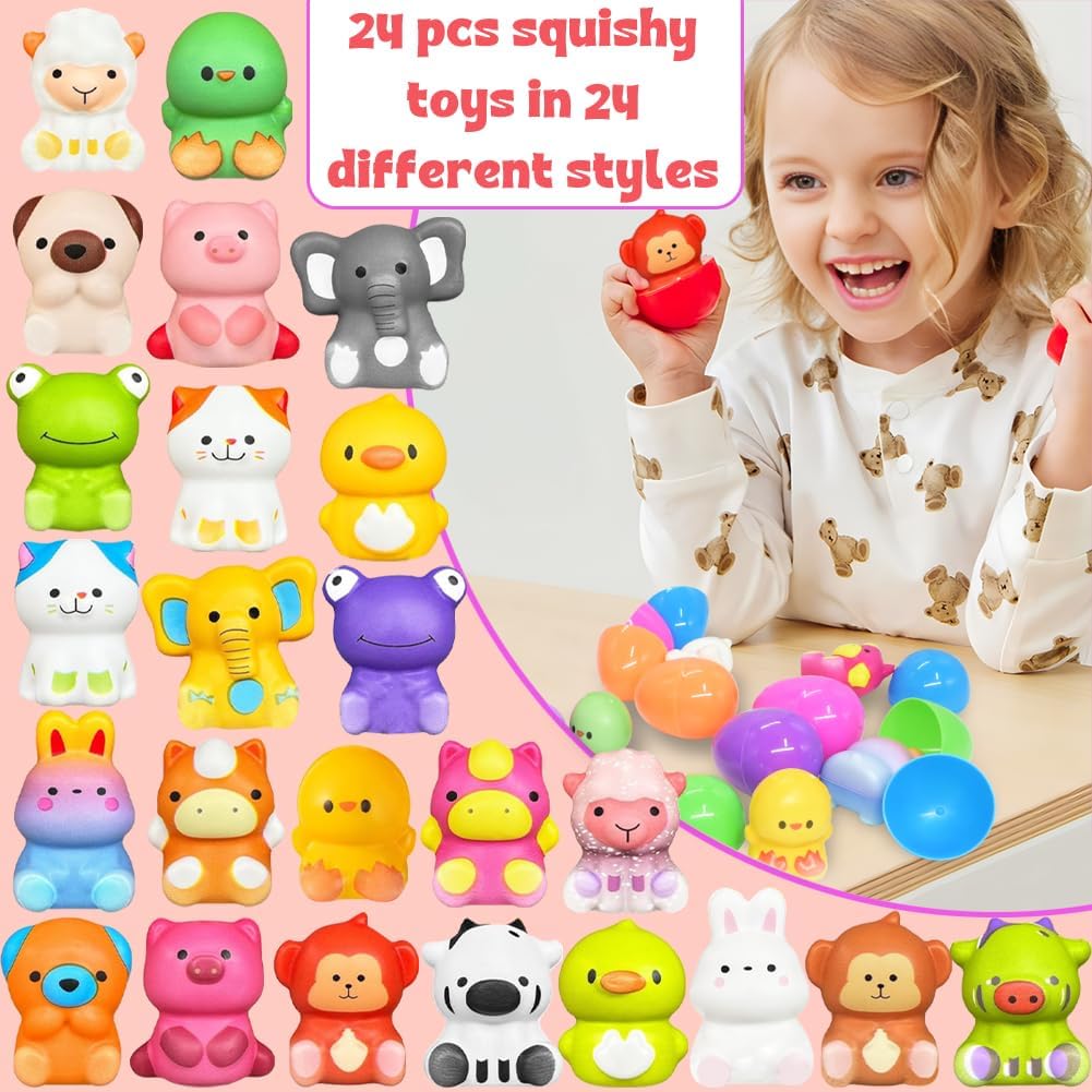 🔥Last Day Special Price ￡13.99!!⚡50K+ SOLD🎁12/24PCS Easter Eggs Prefilled Slow Rising Squishy Toys