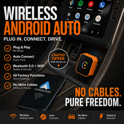 🚗 LIMITED-TIME 50% OFF! ✨ Wireless Android Auto Adapter – Plug & Play, Stable, Fast ✨