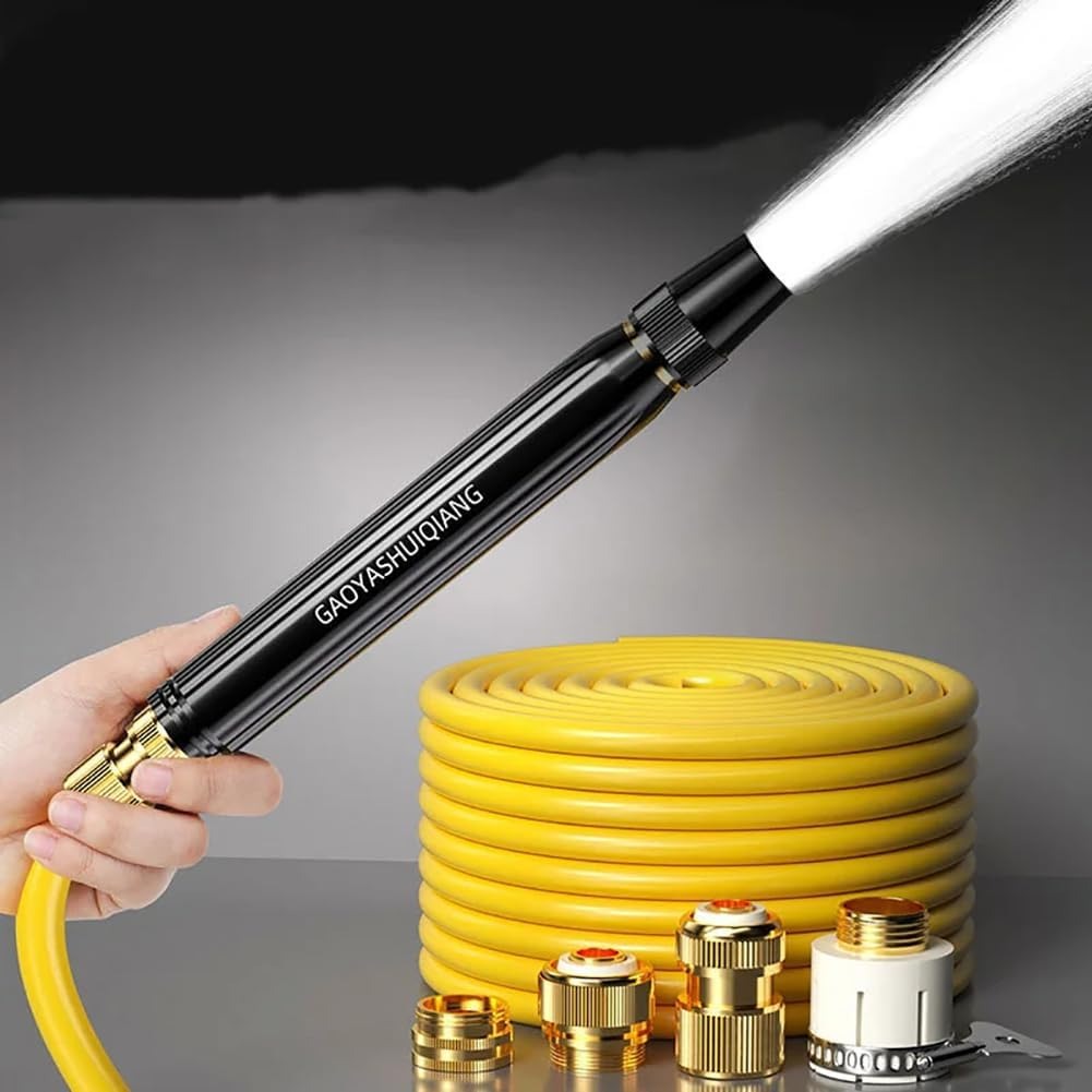 ⏳LAST DAY SALE ONLY ￡7.99!!🔥Home high-pressure car wash water gun with booster nozzle and hose, a must-have for watering plants and vegetables, and car washing.
