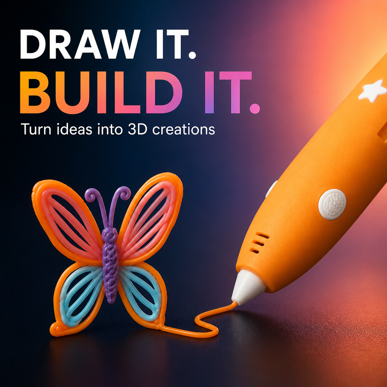 🎁50% Off for 2026 New Launch！🖌️✨️Be a magic painter anytime, anywhere！🎨Boost kids' imagination and creativity🔮👩‍🎨Low Temperature Wireless 3D Printing Pen for Kids