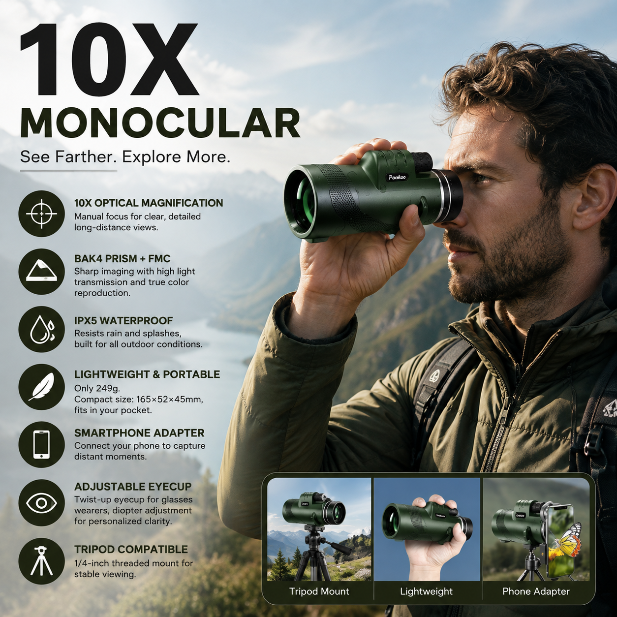 Monocular – 10x magnification