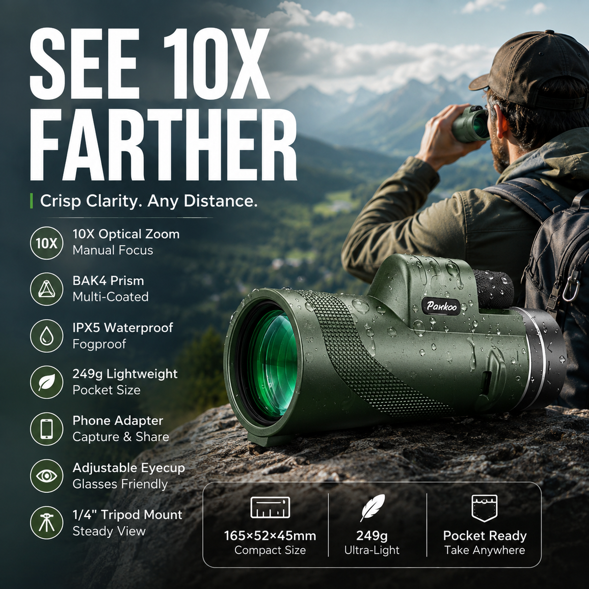 Monocular – 10x magnification