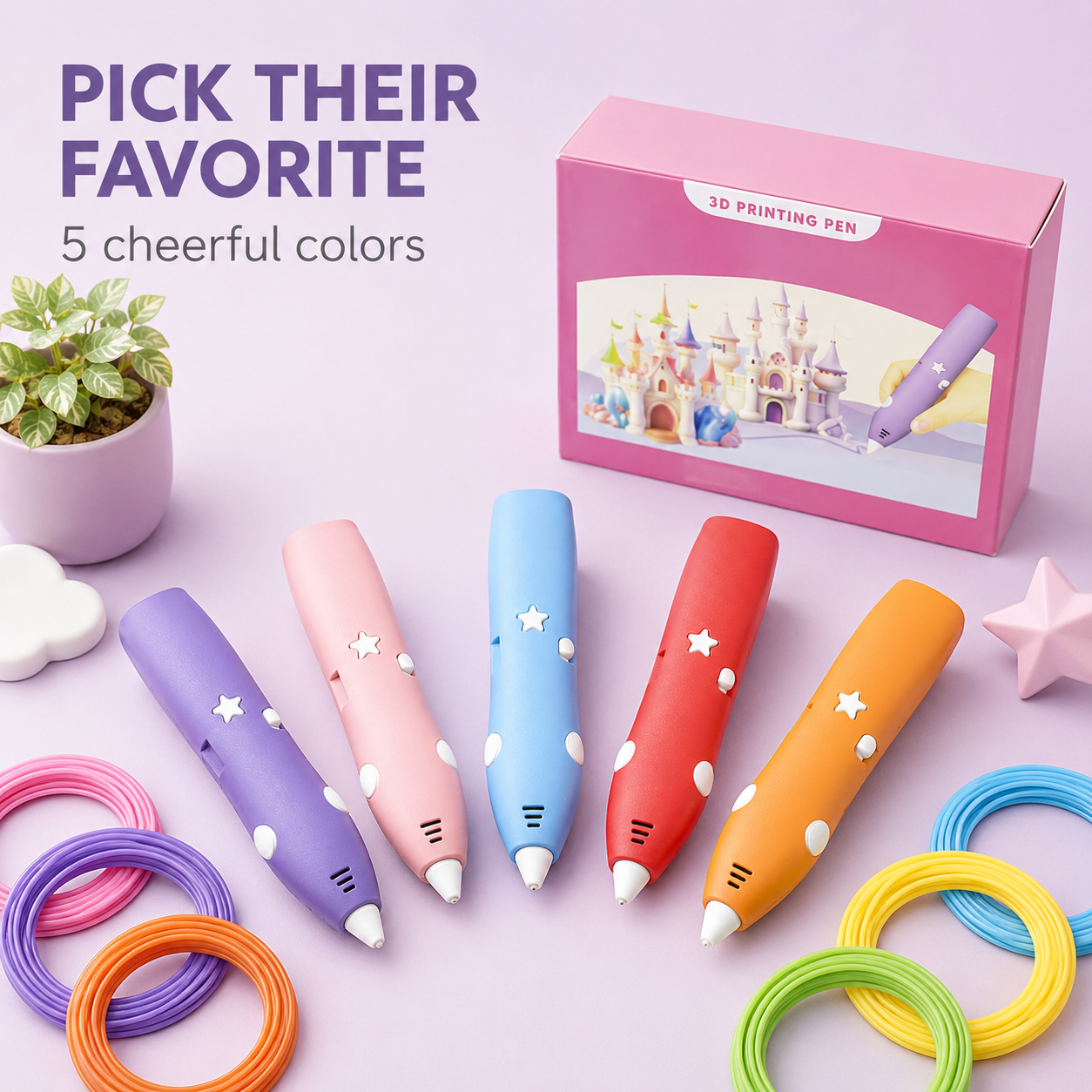 🎁50% Off for 2026 New Launch！🖌️✨️Be a magic painter anytime, anywhere！🎨Boost kids' imagination and creativity🔮👩‍🎨Low Temperature Wireless 3D Printing Pen for Kids