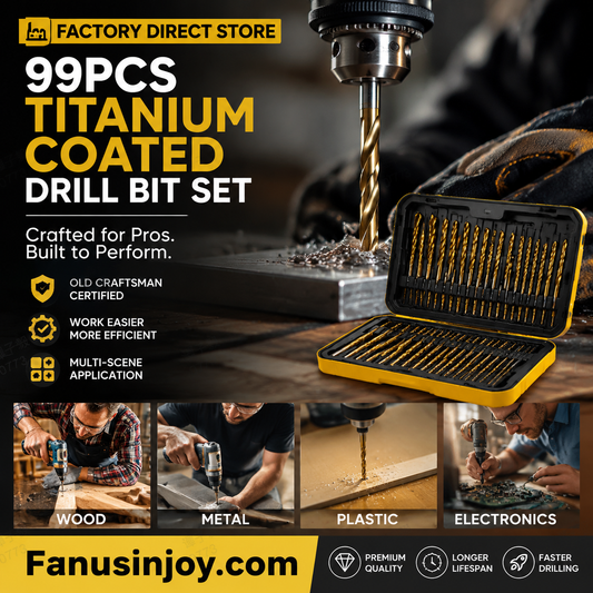 Factory Outlet-99pcs Titanium Coated Drill Bit Set