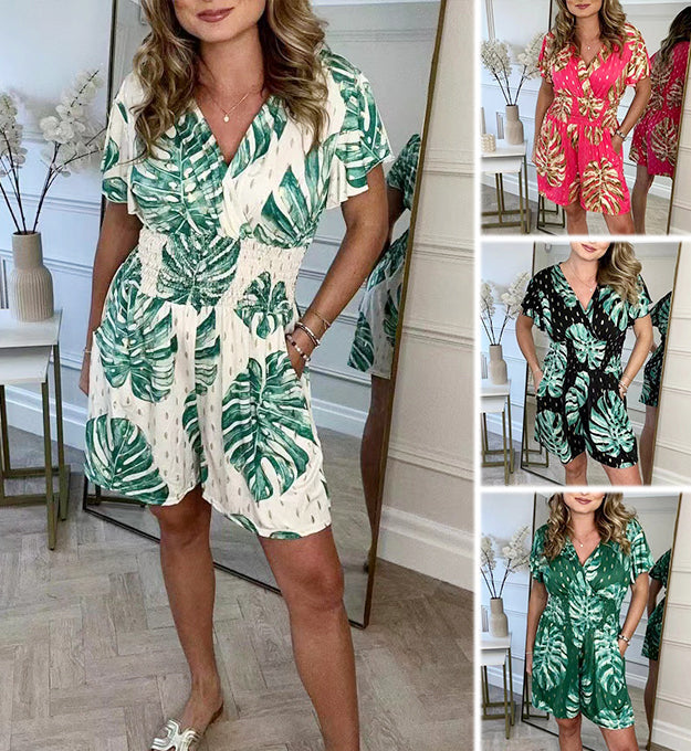 🌸Up to 49% off🔥Casual Floral Polka Dot Pocket Rompers