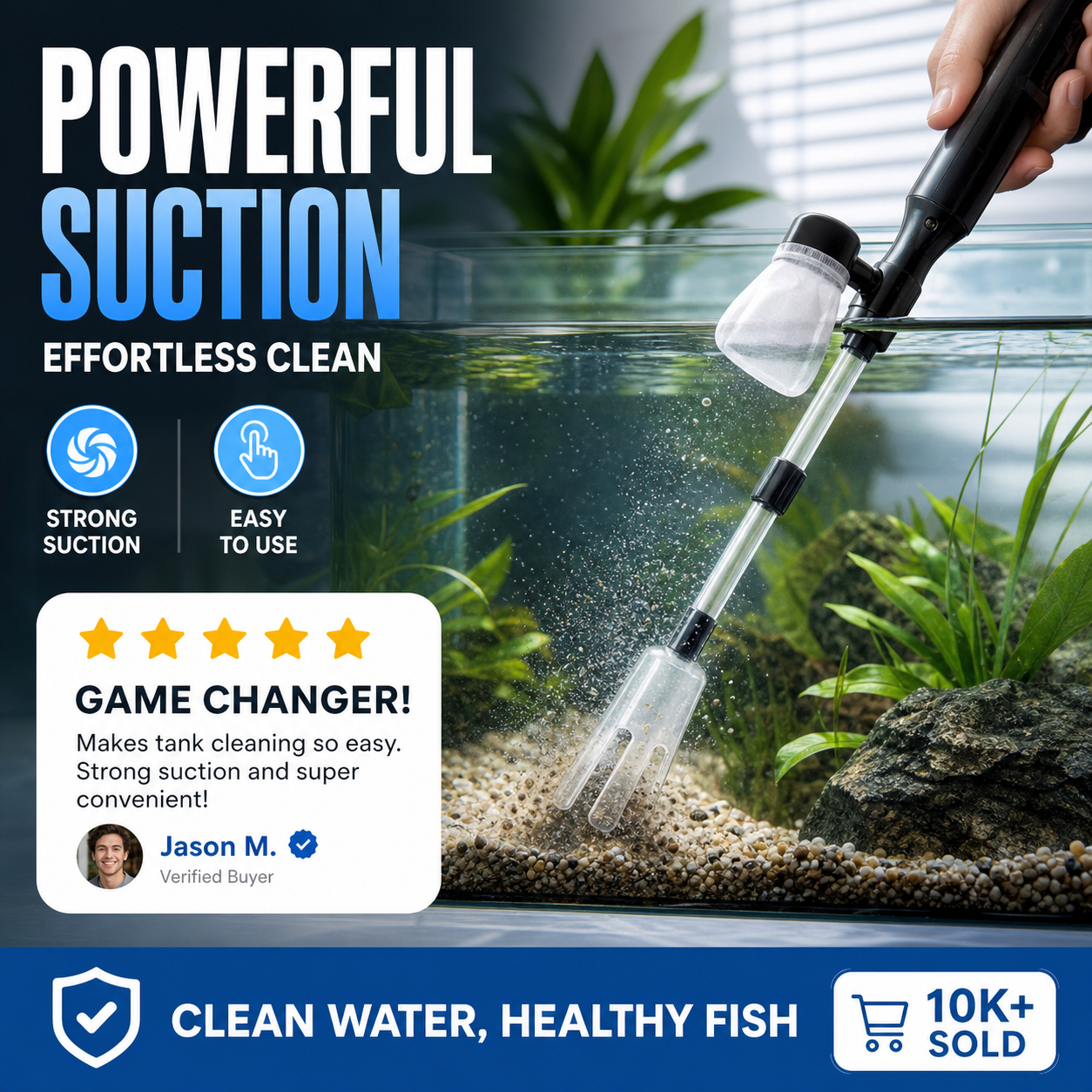 🐠 50% OFF⚡50K+ SOLD 🐟Electric Aquarium Gravel Cleaner—battery-operated, adjustable length, and easy to use—suitable for all aquariums 🧹🐟