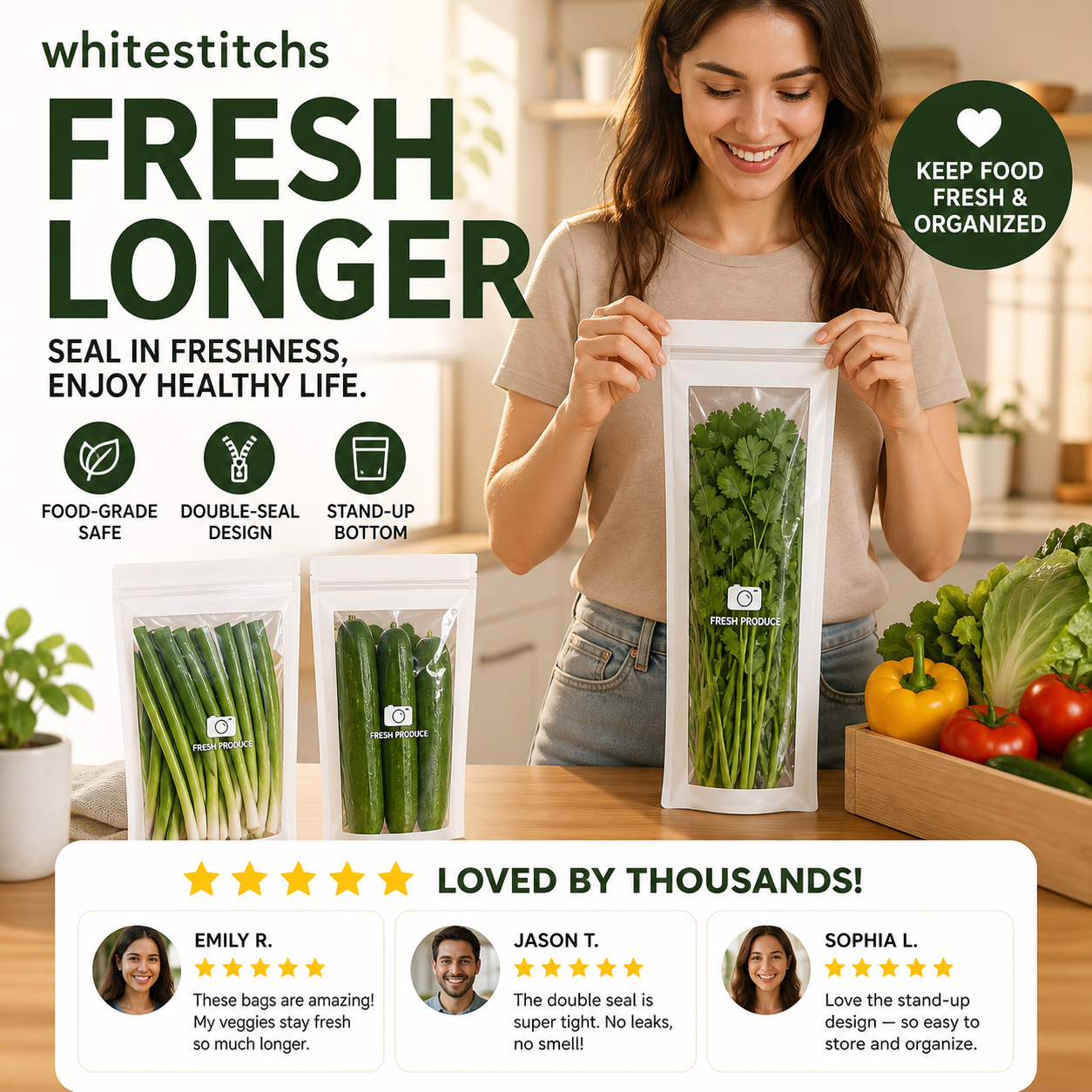 🔐 Members-Only Style Deal 💎Transparent Food-Grade Reinforced Double-Seal Bags