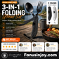 🏆 Last Day Special Price £8.99! 🍴Must-have for outdoor trips 🥄4-In-1 Outdoor Folding Multifunctional Tableware