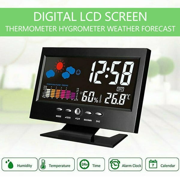 🔥Summer Promotion 49% OFF -🌤️💦Digital Temperature Monitor Weather Forecast LED Alarm Clock