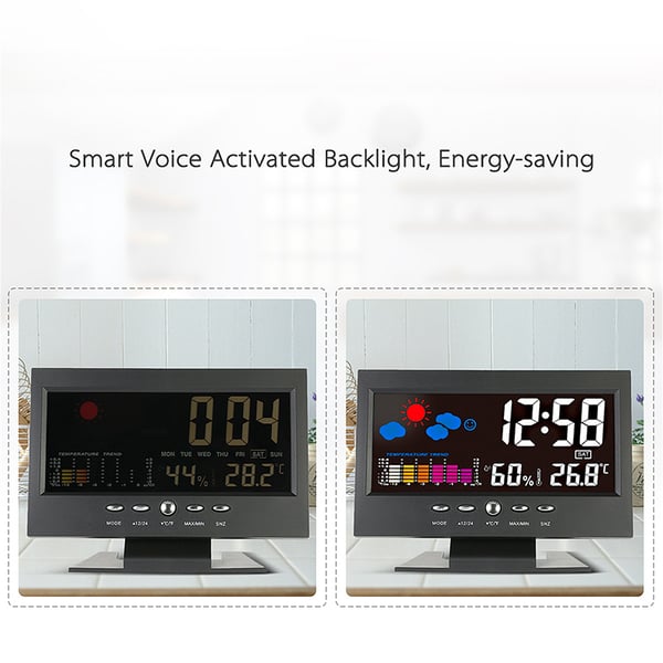 🔥Summer Promotion 49% OFF -🌤️💦Digital Temperature Monitor Weather Forecast LED Alarm Clock