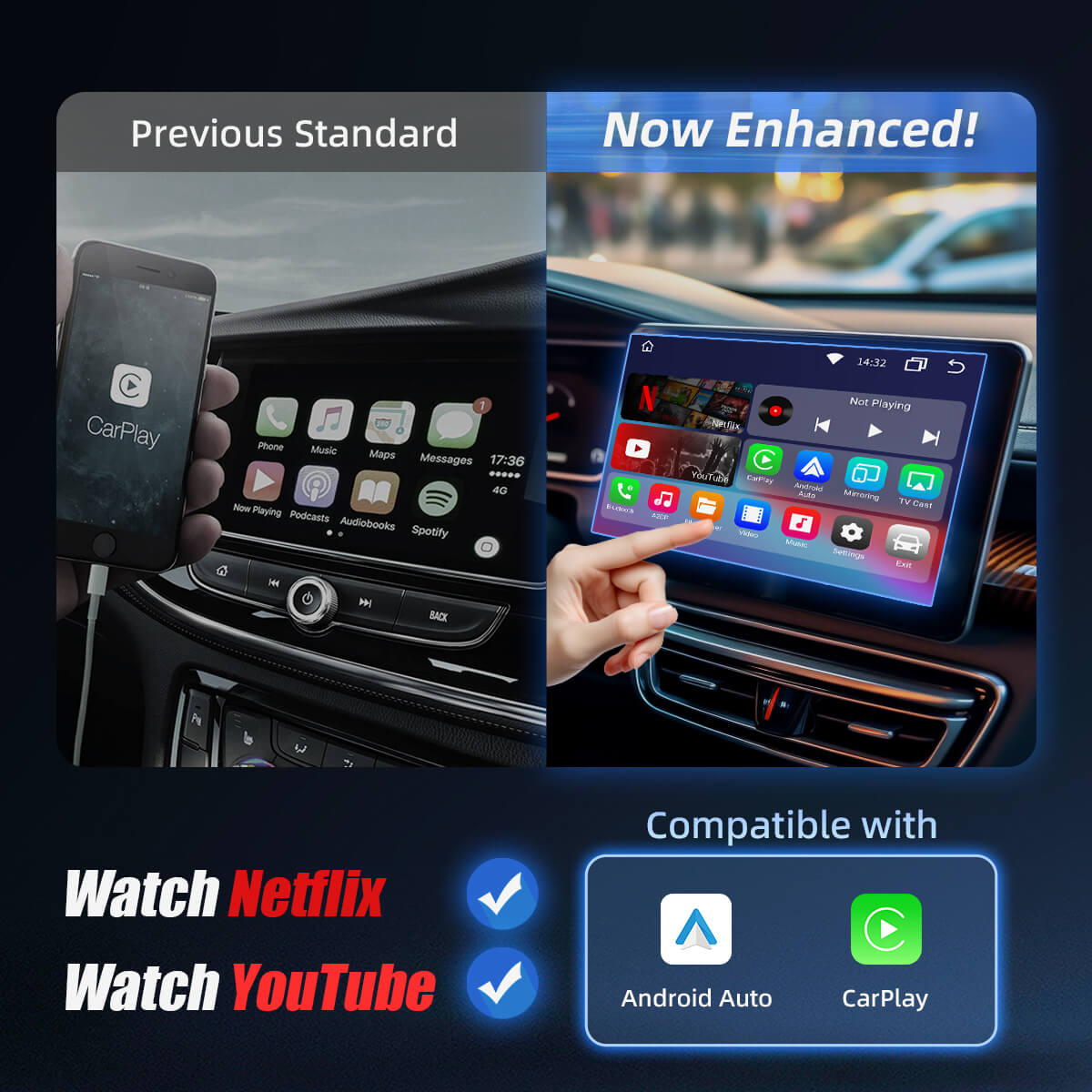 ⏰LAST DAY - 50% off⏰Wireless CarPlayAndroid Auto & YoutubeNetflix Adapter