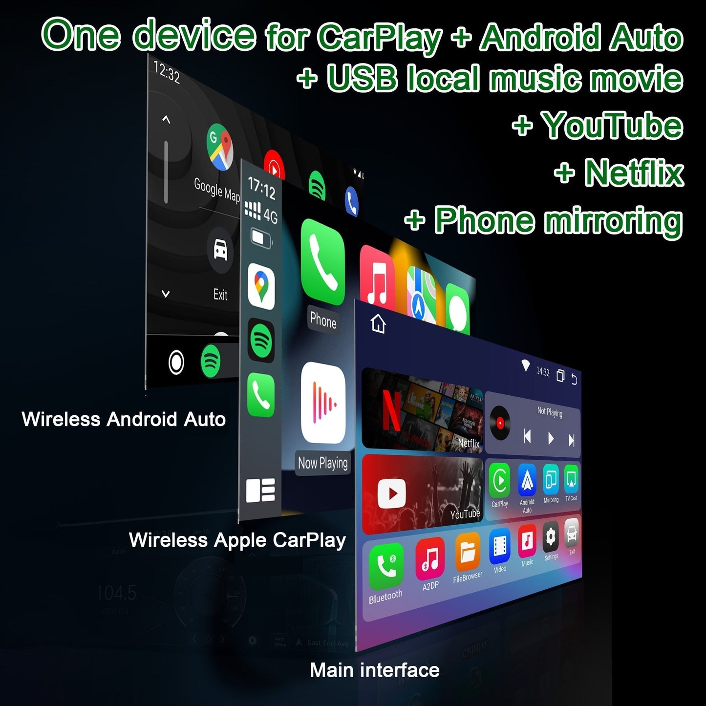 ⏰LAST DAY - 50% off⏰Wireless CarPlayAndroid Auto & YoutubeNetflix Adapter