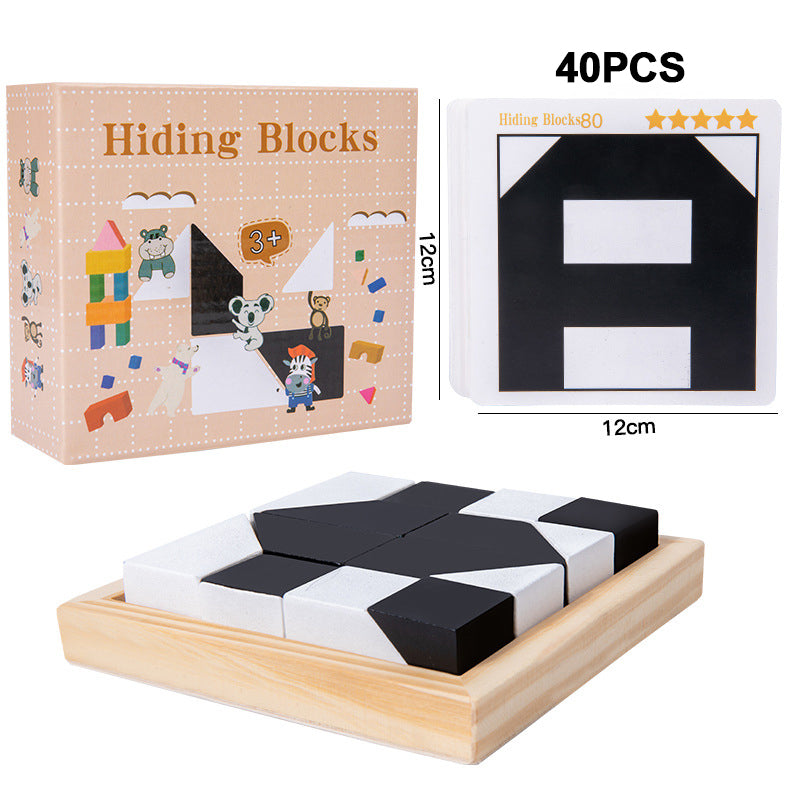 🎁Xmas Sales - 49% OFF🎅Creative Black & White Block Puzzles Set for Kids