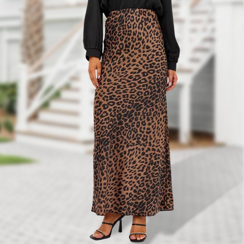 Sexy Leopard High Waist Printed Long Skirt