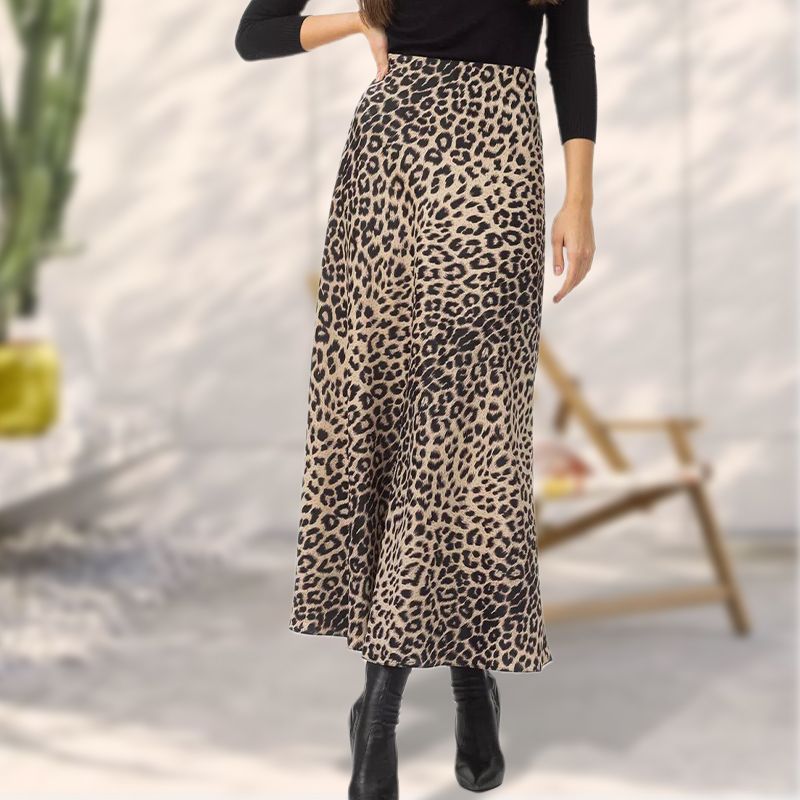 Sexy Leopard High Waist Printed Long Skirt