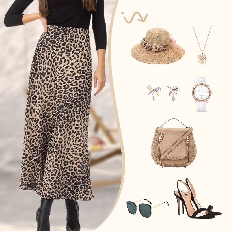 Sexy Leopard High Waist Printed Long Skirt