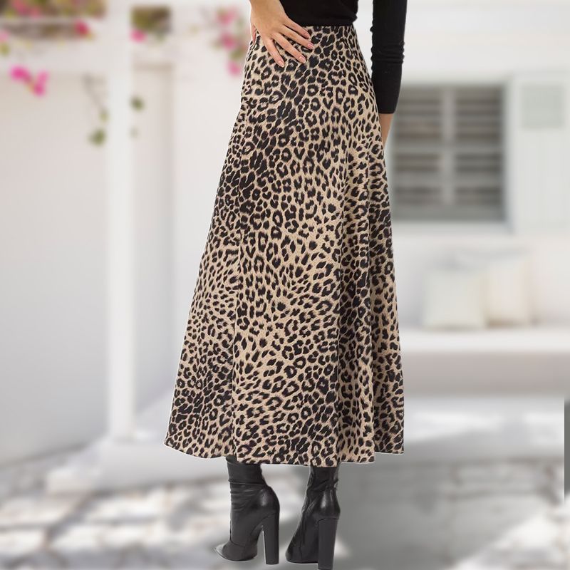 Sexy Leopard High Waist Printed Long Skirt