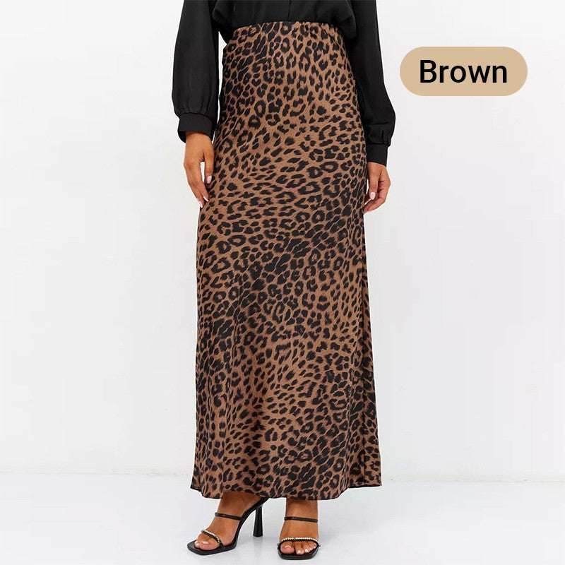 Sexy Leopard High Waist Printed Long Skirt