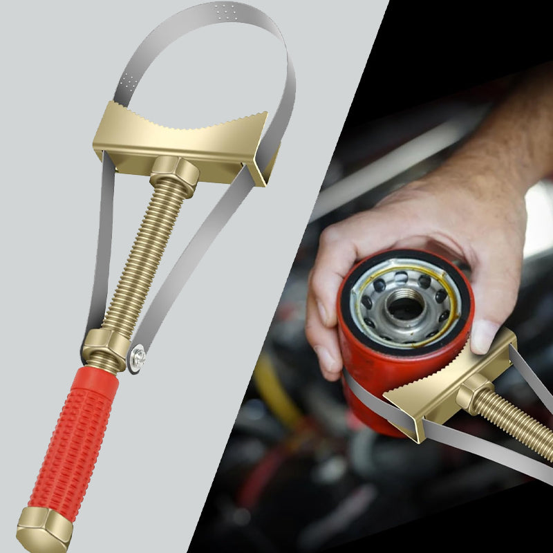 📢📢50 %  OFF !! ⏰Auto Oil Filter Wrench with Adjustable Steel Strap