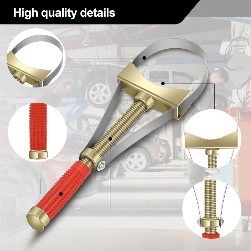 📢📢50 %  OFF !! ⏰Auto Oil Filter Wrench with Adjustable Steel Strap