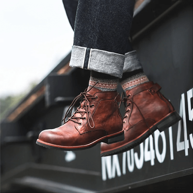 🔥Hot 58% off🔥Men's Leather Vintage Casual Martin Boots