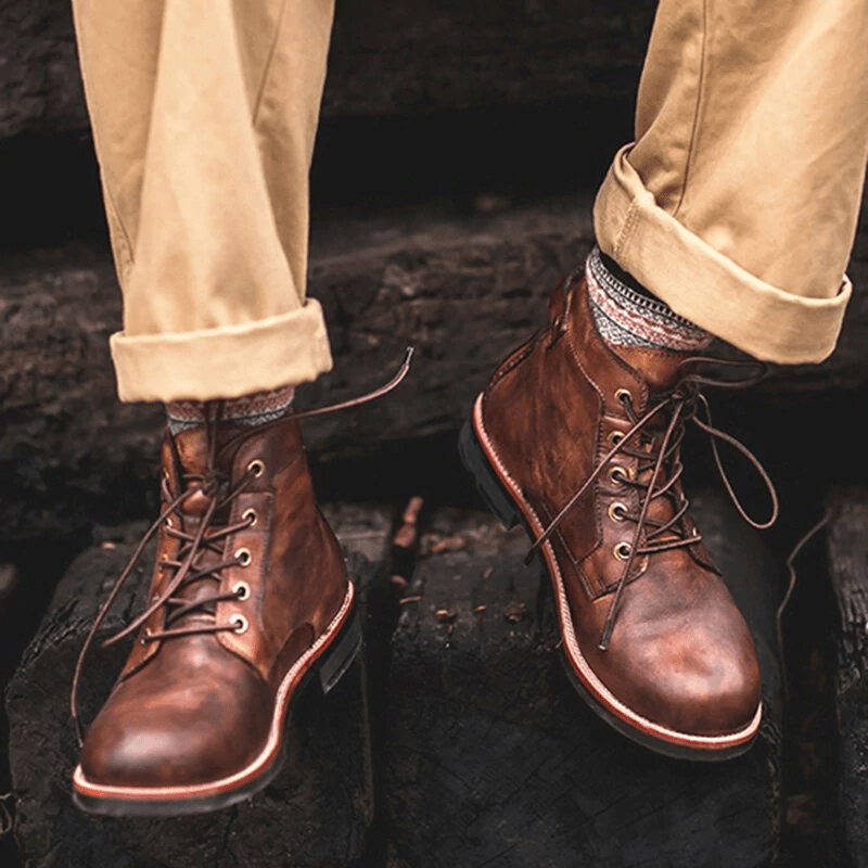 🔥Hot 58% off🔥Men's Leather Vintage Casual Martin Boots