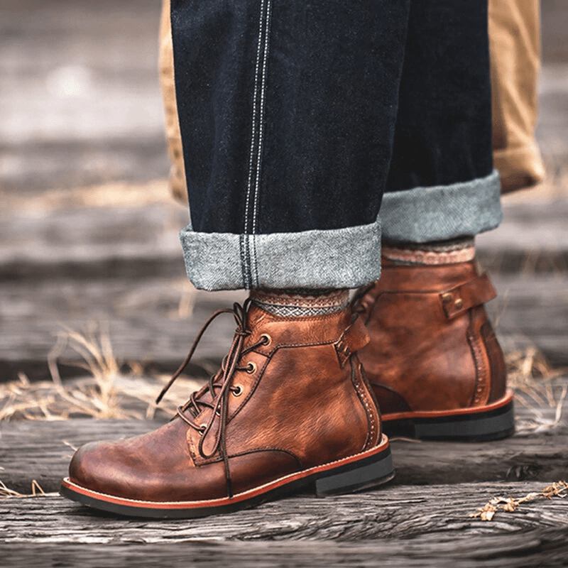 🔥Hot 58% off🔥Men's Leather Vintage Casual Martin Boots