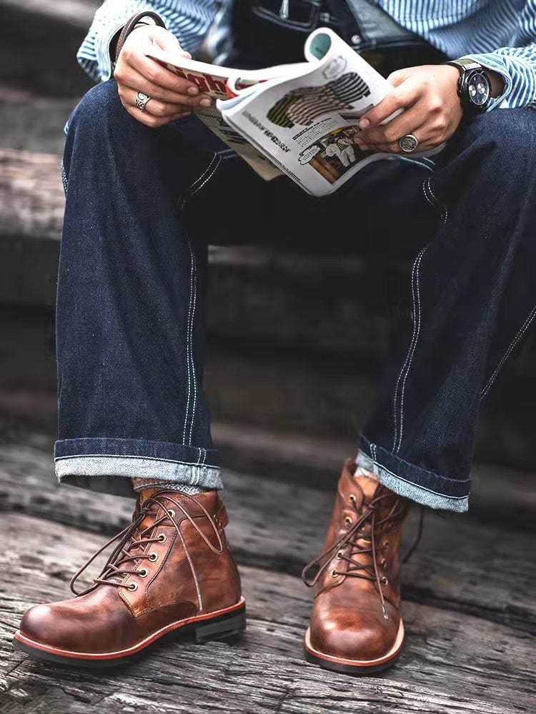 🔥Hot 58% off🔥Men's Leather Vintage Casual Martin Boots