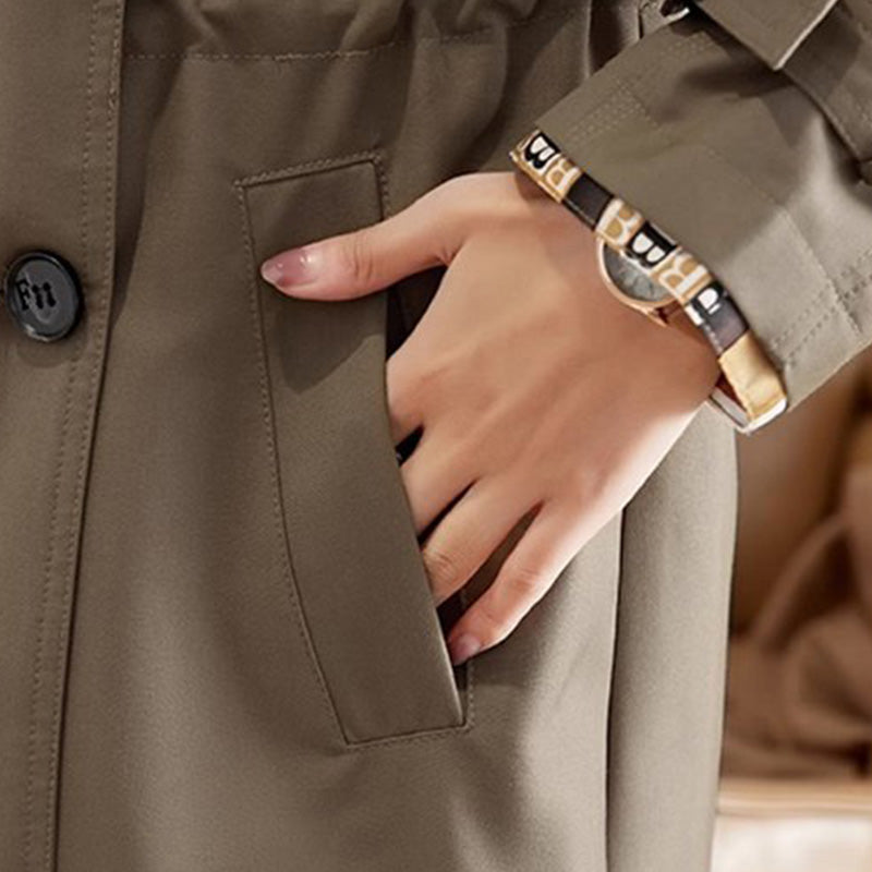⭐HOT SALE 49% OFF🌹Women's Slimming Mid-Length Lapel Trench Coat