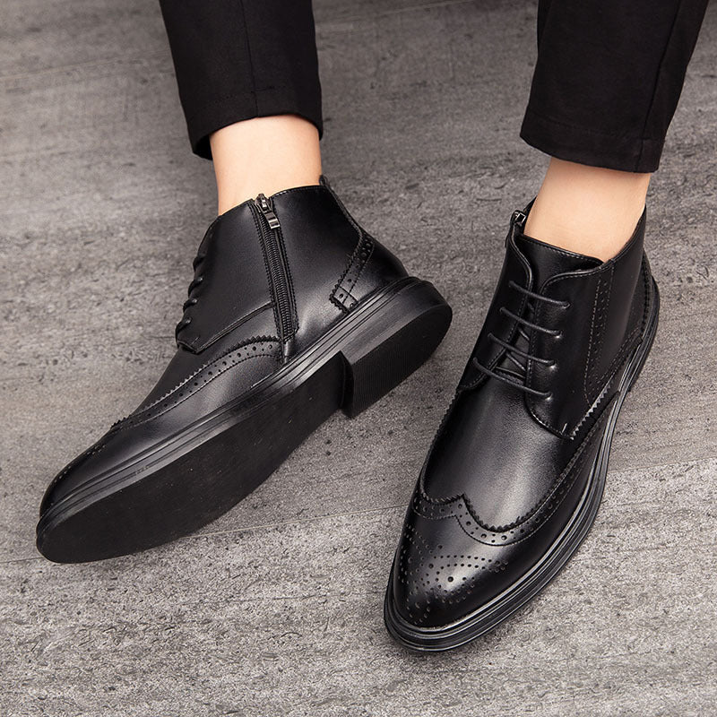 🎅Early Xmas Sales - 50% OFF🎄Men's Lace-Up Carved Wingtip Brogue Boots