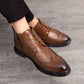 🎅Early Xmas Sales - 50% OFF🎄Men's Lace-Up Carved Wingtip Brogue Boots