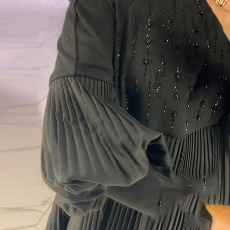🔥HOT SALE 49% OFF💖Women's Plus Size Lantern Sleeve Stand Collar Dress