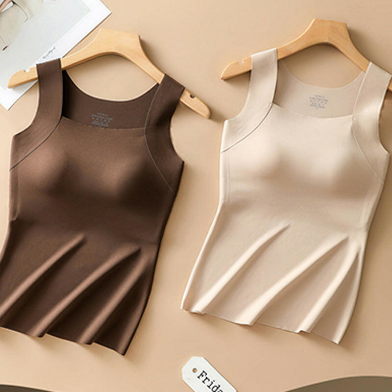 📢📢53%  OFF !! ⏰Women’s U-Neck Thermal Tank with Built-In Bra – Warm, Supportive & Braless Comfort ❄️❤️