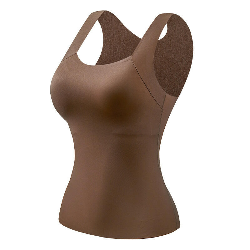 📢📢53%  OFF !! ⏰Women’s U-Neck Thermal Tank with Built-In Bra – Warm, Supportive & Braless Comfort ❄️❤️