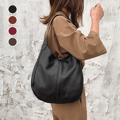 💕Retro Style Soft Leather Large Capacity Ladies Shoulder Bag