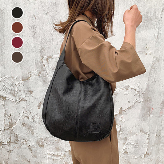 💕Retro Style Soft Leather Large Capacity Ladies Shoulder Bag