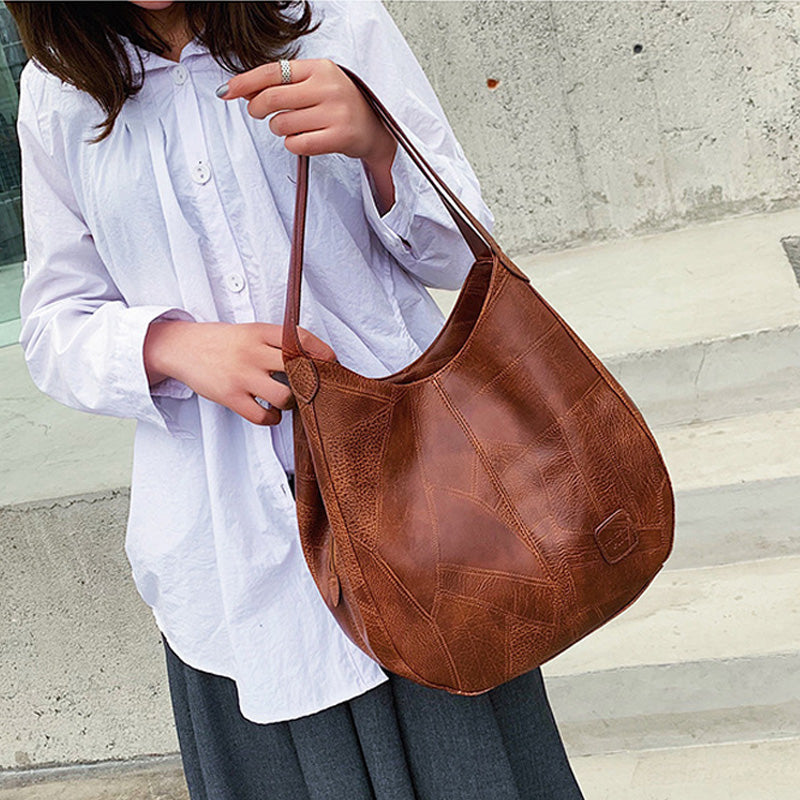 💕Retro Style Soft Leather Large Capacity Ladies Shoulder Bag