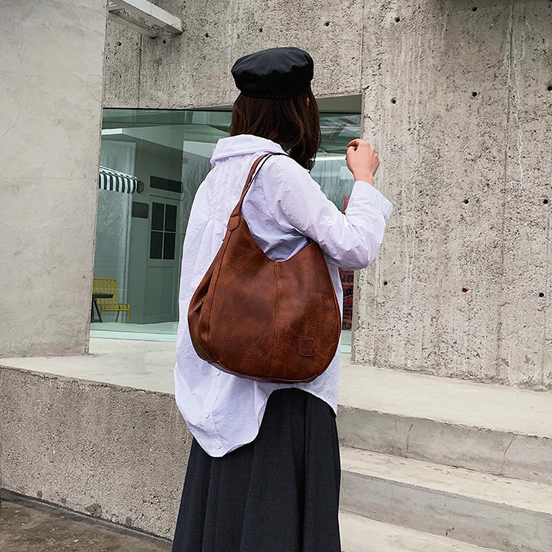 💕Retro Style Soft Leather Large Capacity Ladies Shoulder Bag
