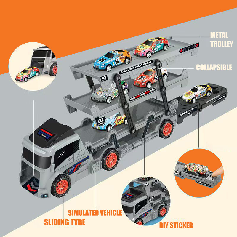 Transport Car Carrier Truck Toys with Launcher