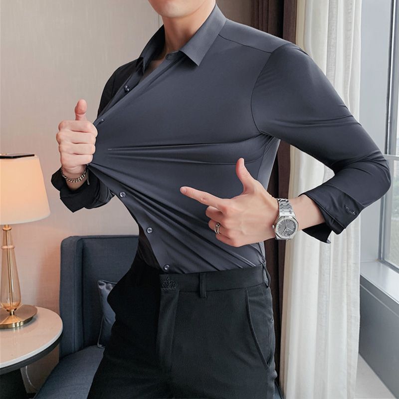 Men's High Stretch Ironing-Free Business Shirt