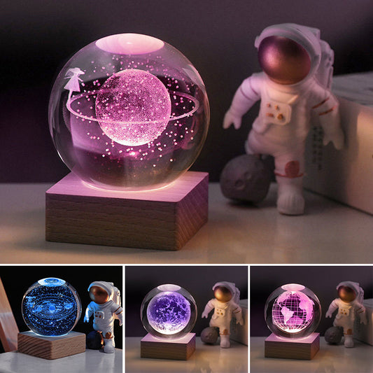 🌌 50% OFF NOW! ✨ 3D Galaxy Crystal Night Light – 16 Colors, Remote Control & USB Powered 🌙