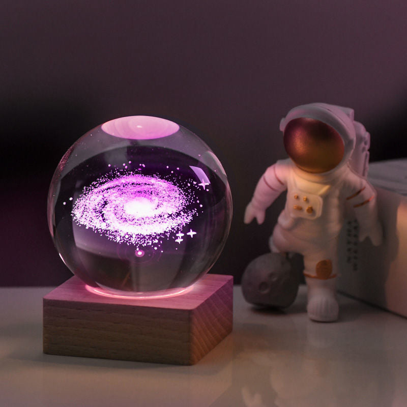 🌌 50% OFF NOW! ✨ 3D Galaxy Crystal Night Light – 16 Colors, Remote Control & USB Powered 🌙