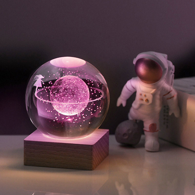 🌌 50% OFF NOW! ✨ 3D Galaxy Crystal Night Light – 16 Colors, Remote Control & USB Powered 🌙