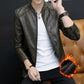 Men's Casual Stand Collar Leather Jacket