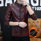 Men's Casual Stand Collar Leather Jacket