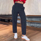 Women's Casual Solid Straight Leg Work Pants
