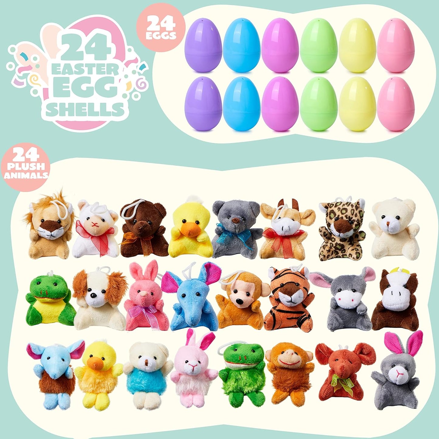 🔥Last Day Special Price ￡13.99!!⚡50K+ SOLD🎁12/24PCS Easter Eggs Prefilled Slow Rising Squishy Toys